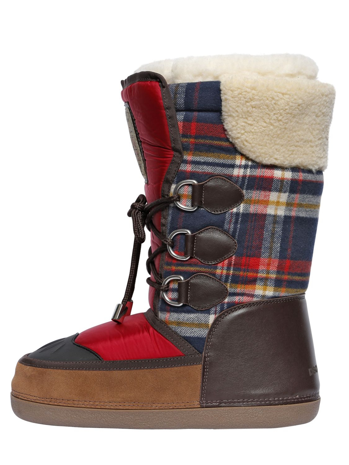 checkered snow boots