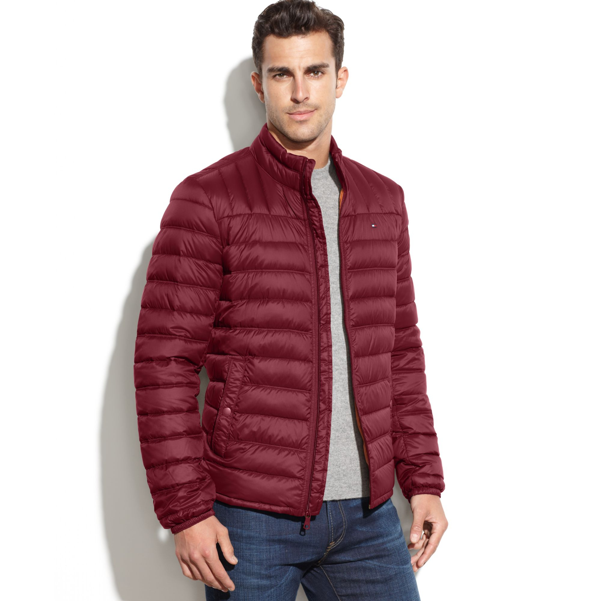 Tommy Hilfiger Quilted Packable Down Puffer in Red for Men | Lyst