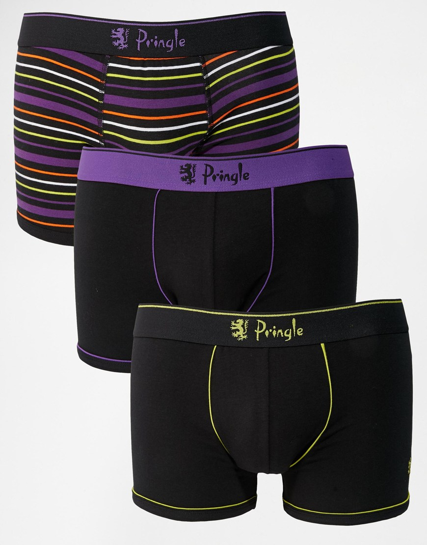 Lyst - Pringle Of Scotland Trunks In 3 Pack in Black for Men