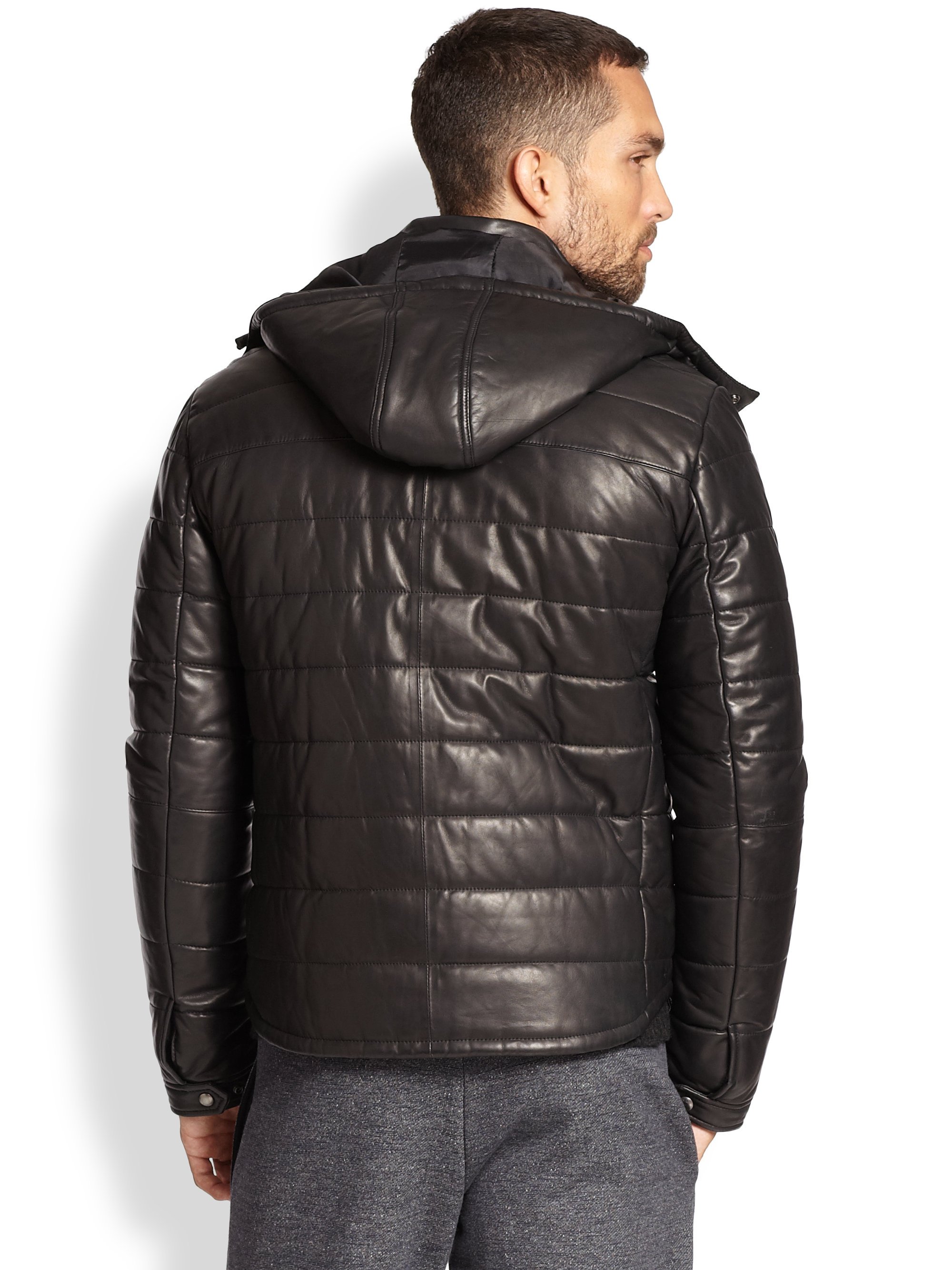Lyst - Vince Quilted Leather Puffer Jacket in Black for Men