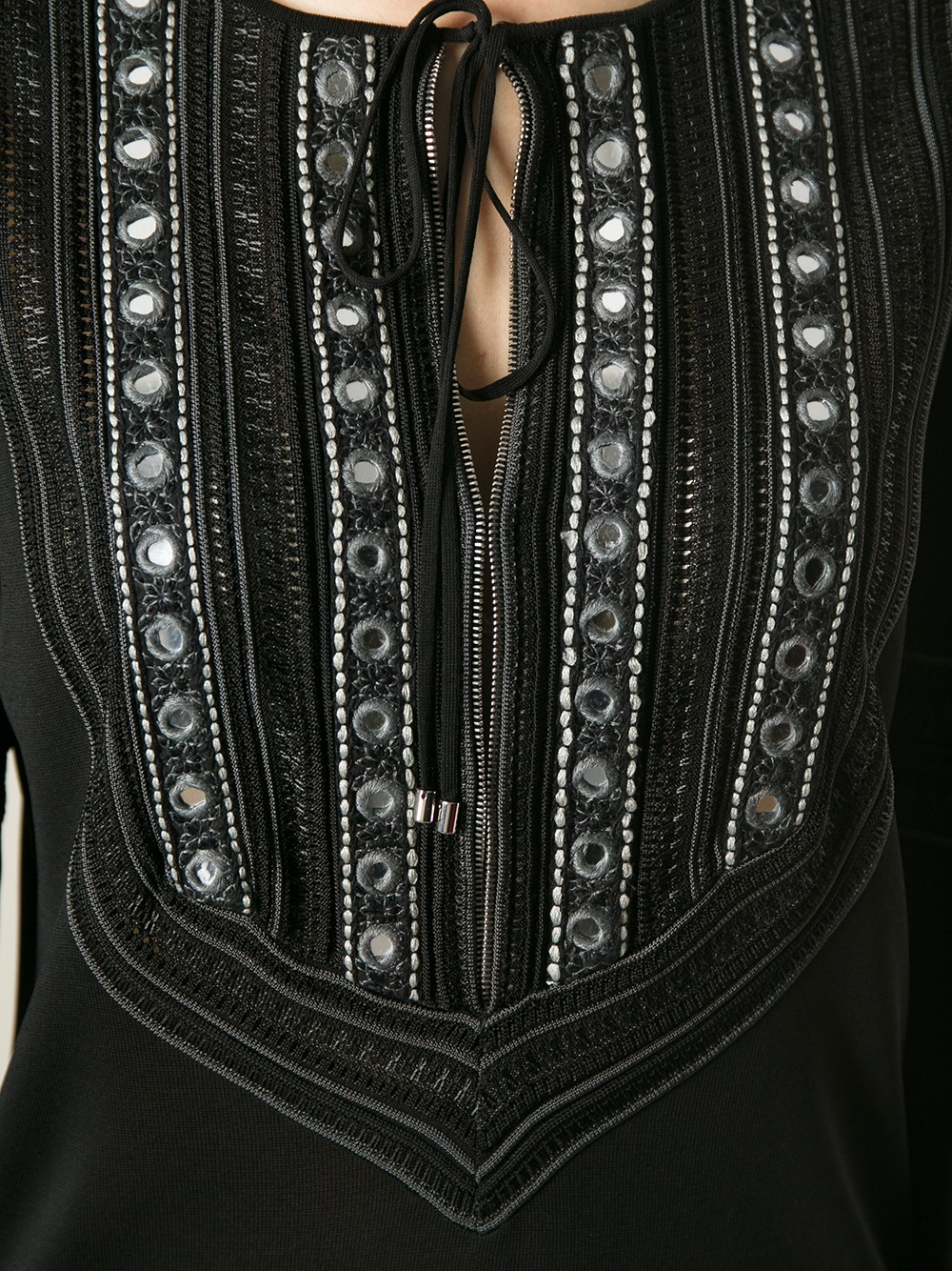 Roberto cavalli Long Sleeve Tunic Top in Black | Lyst