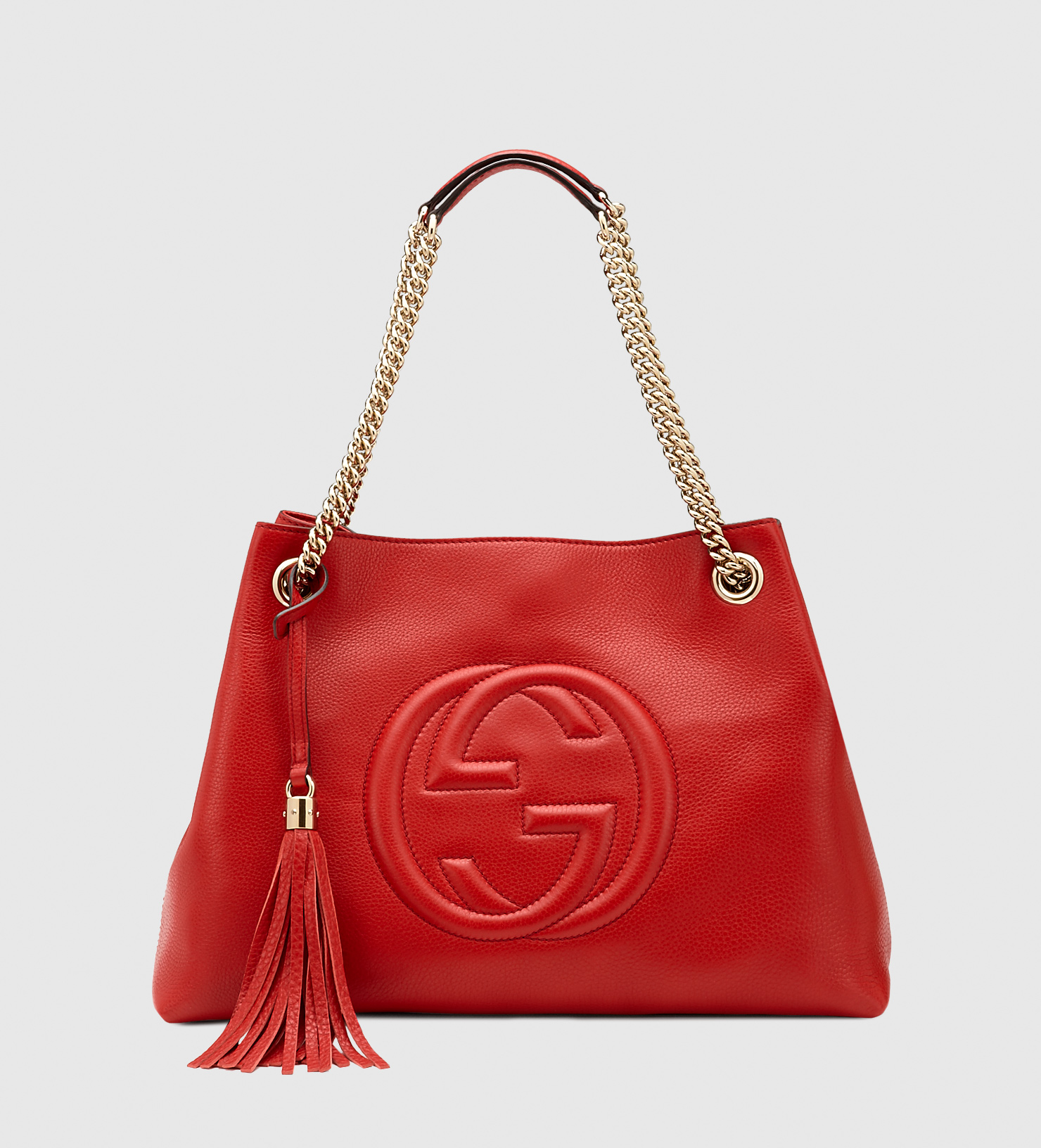 Gucci Soho Leather Chain Shoulder Bag Red | semashow.com