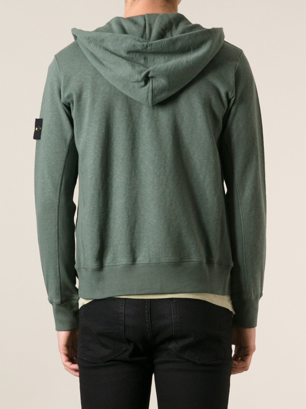 Stone Island Zip Fastening Hoodie in Green for Men - Lyst