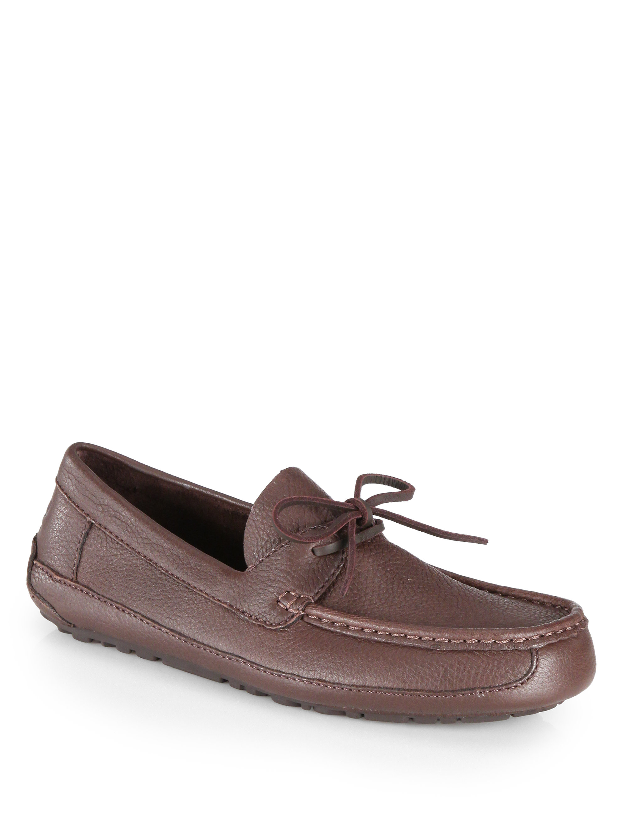 Ugg Marlowe Leather Slip-on Drivers in Brown for Men (STOUT) | Lyst