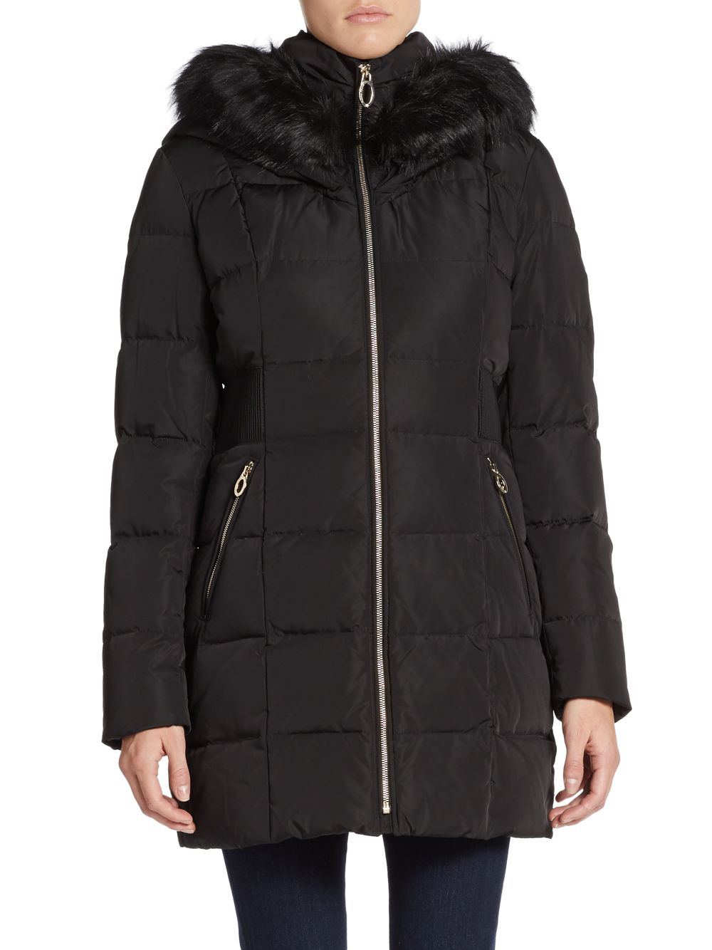 Lyst - Ivanka trump Faux Fur-trimmed Hooded Down Puffer Coat in Black