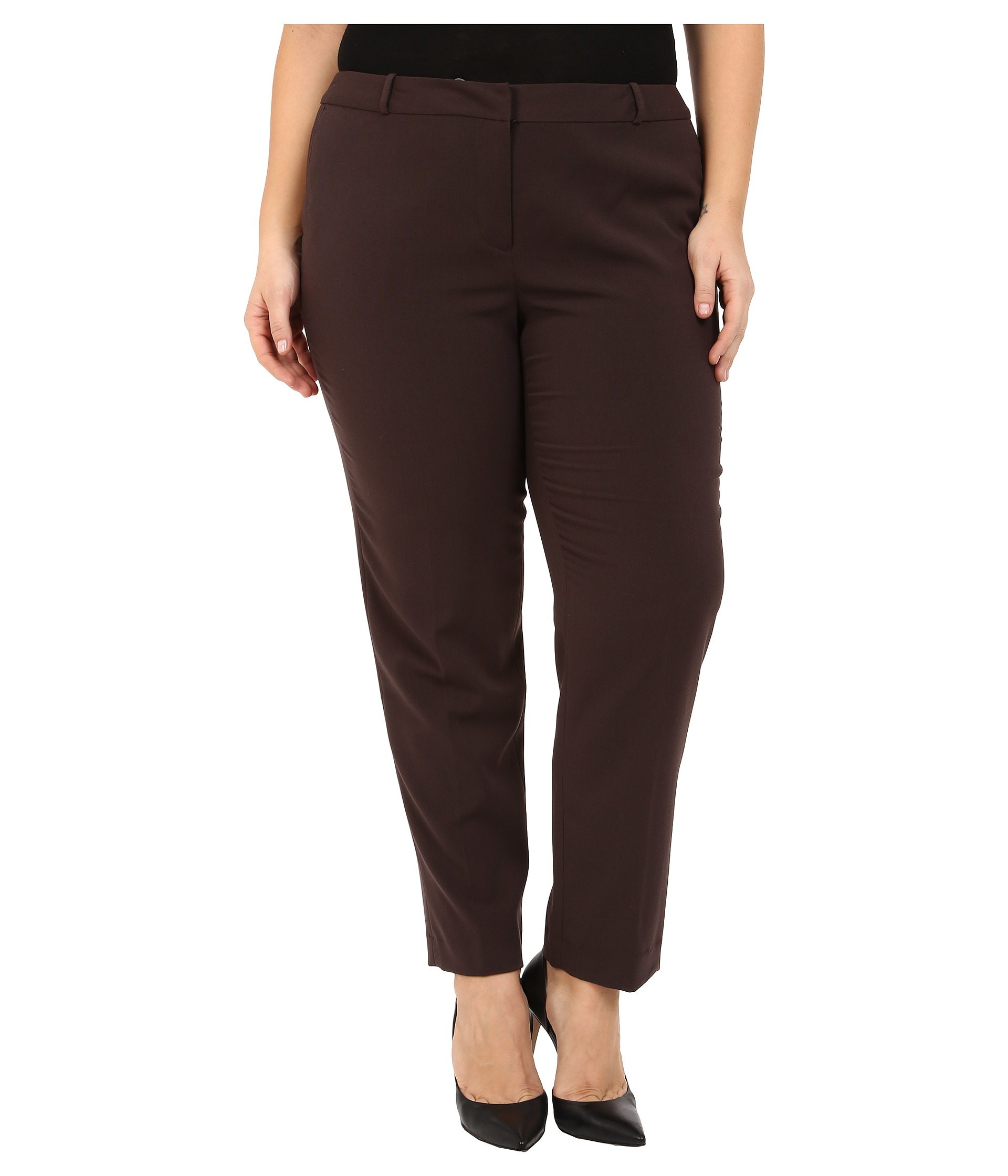 Michael michael kors Plus Size Wellesley Ankle Pants in Brown | Lyst