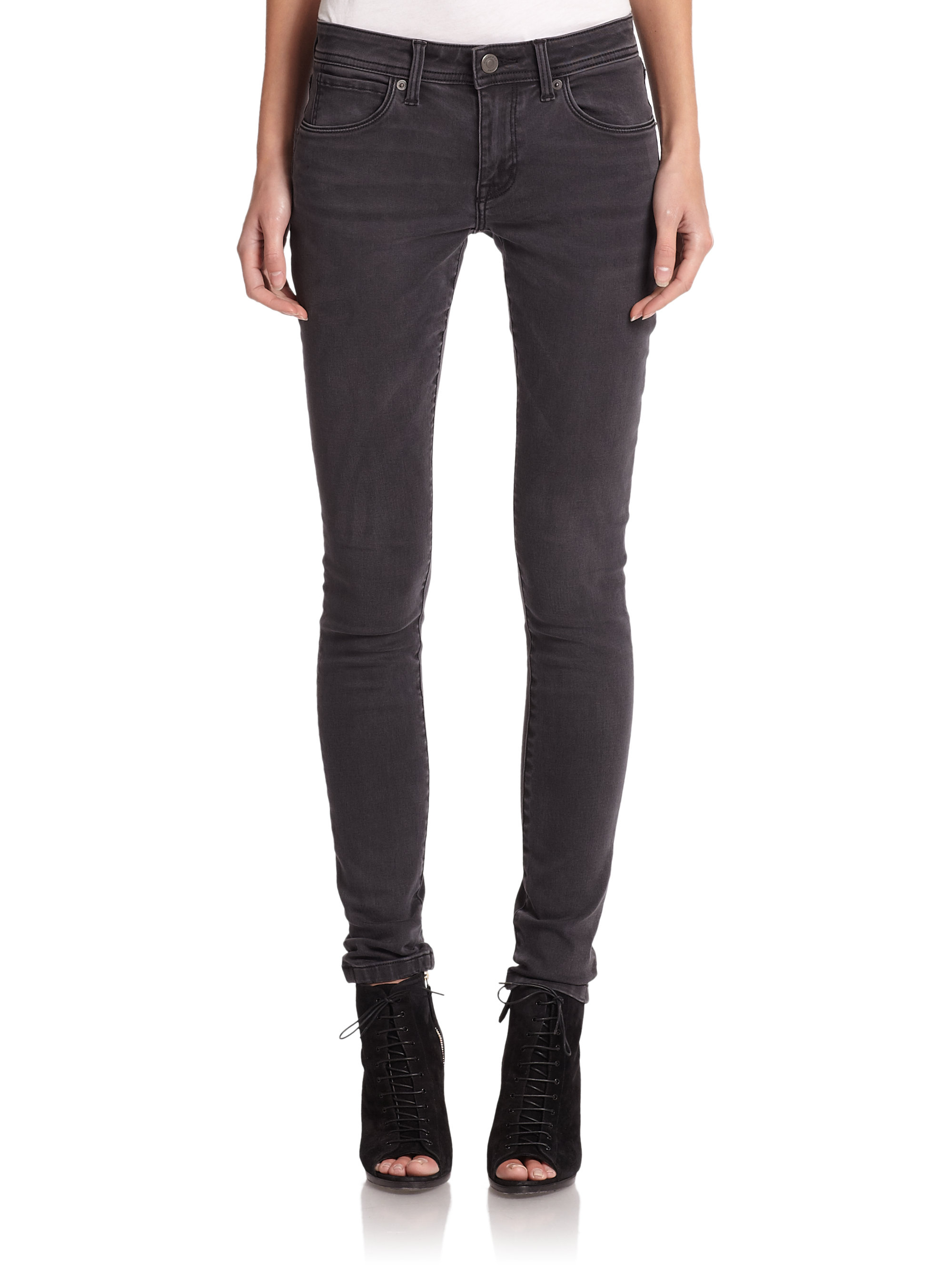 Lyst - Burberry Brit Skinny Jeans in Gray