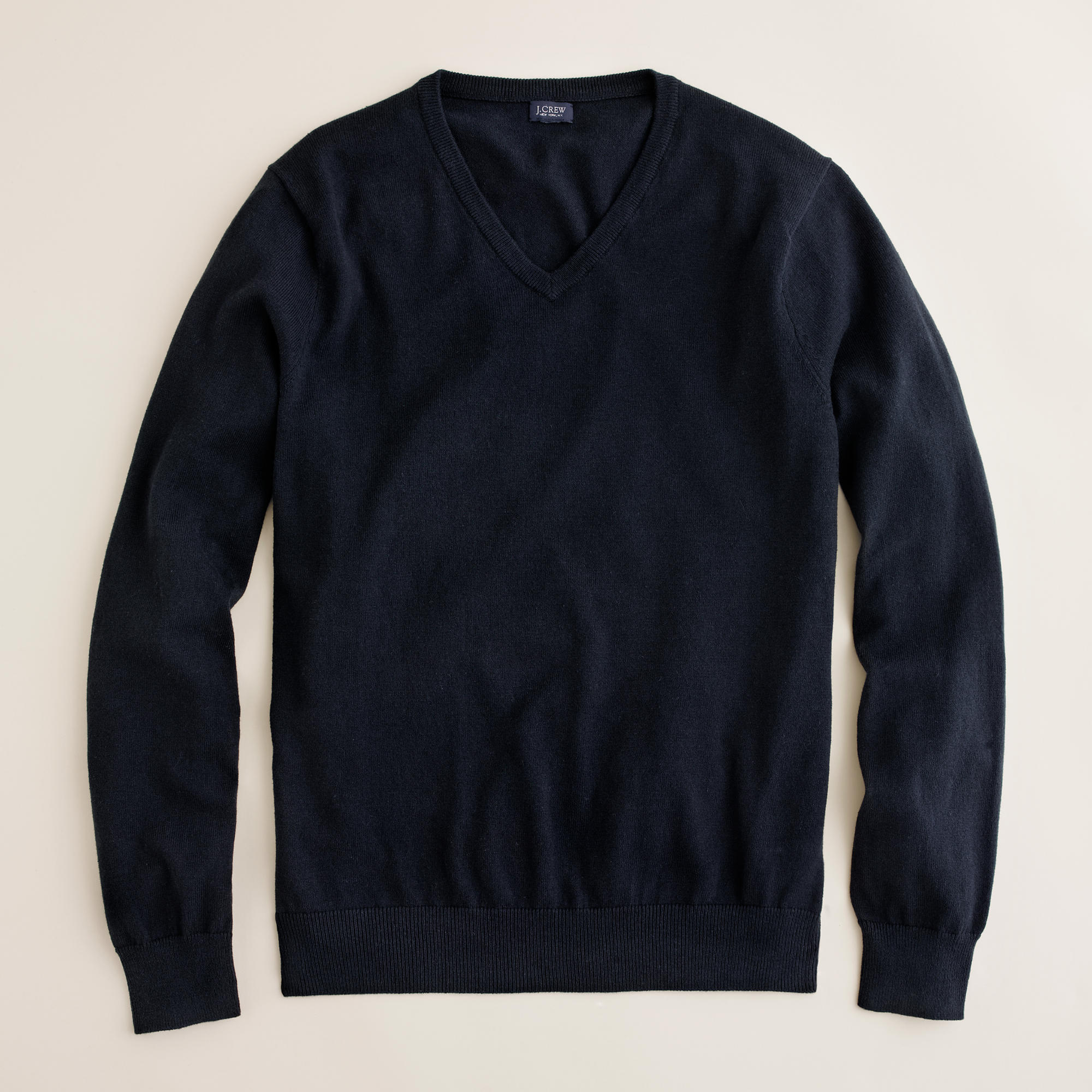 J.crew Slim Cotton-cashmere V-neck Sweater in Black for Men | Lyst