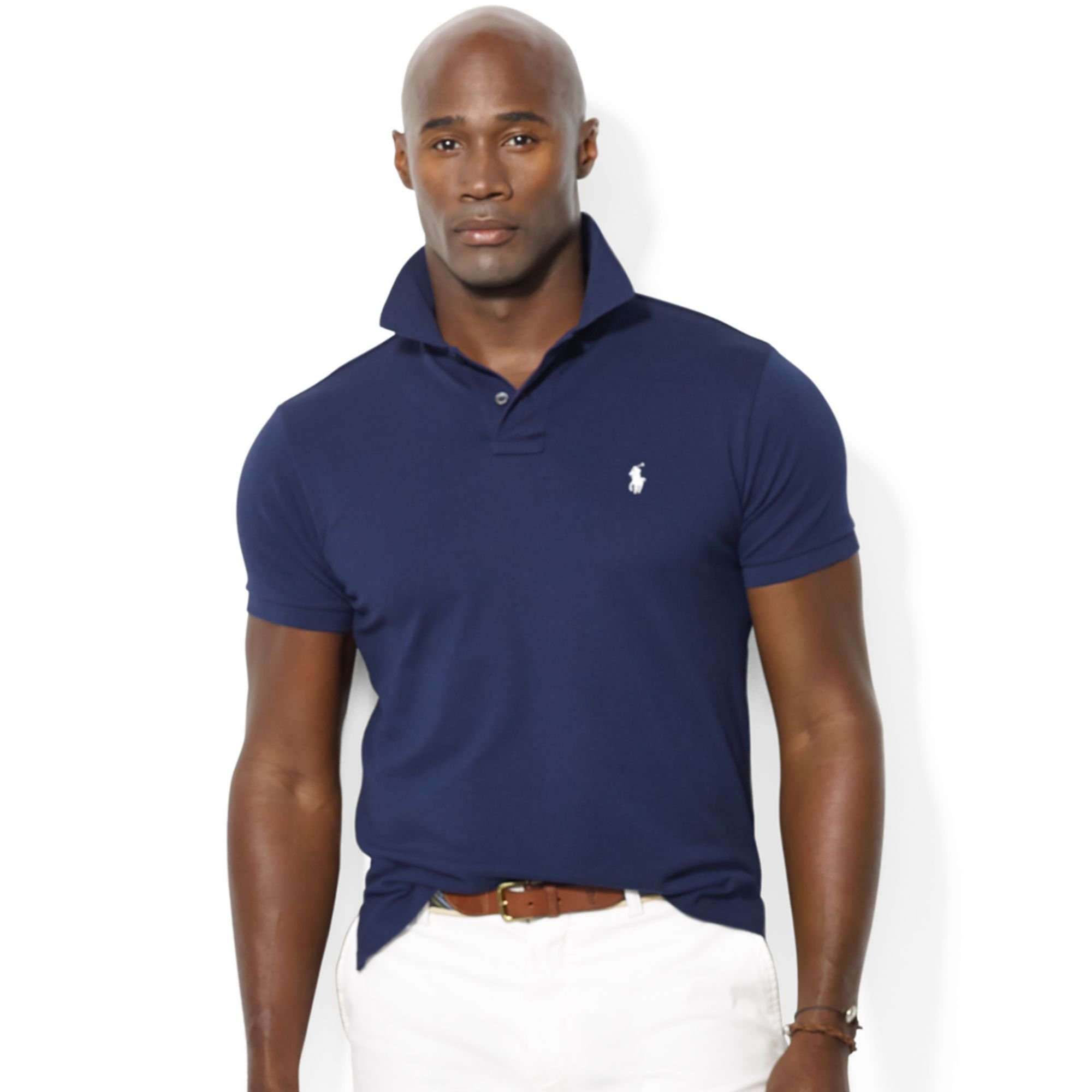 Lyst - Polo Ralph Lauren Classic Fit Stretch Mesh Polo in Blue for Men
