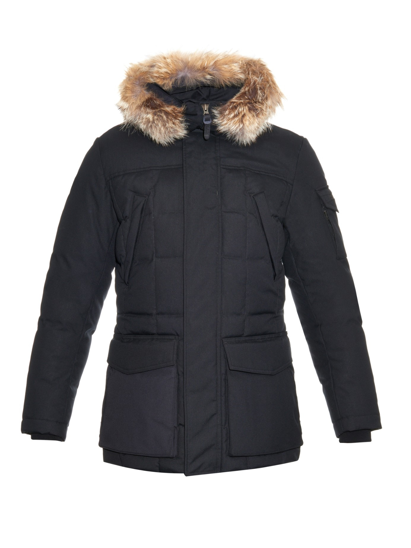 Woolrich Teton Blizzard Coyote-fur Trimmed Parka in Black for Men | Lyst