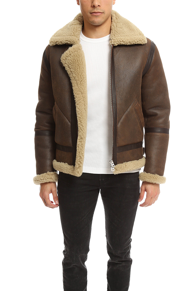 Acne Studios Ian Leather Shearling Jacket In Brown For Men Lyst Gallery