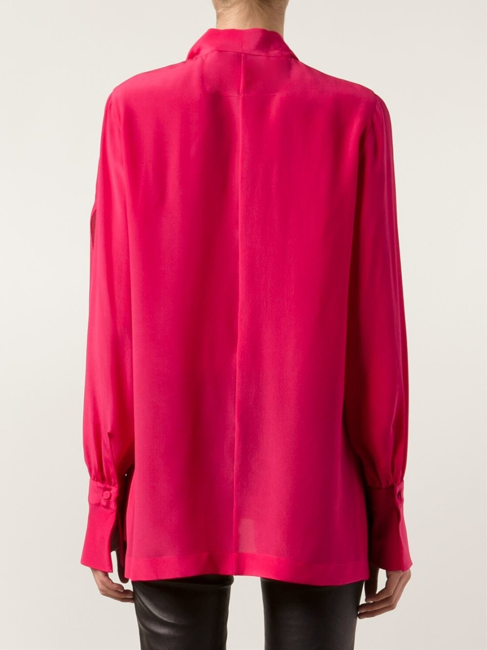Givenchy Silk Chiffon Tie Neck Blouse in Purple | Lyst