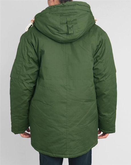 Knowledge Cotton Apparel Khaki Hooded Parka in Green for Men (khaki ...