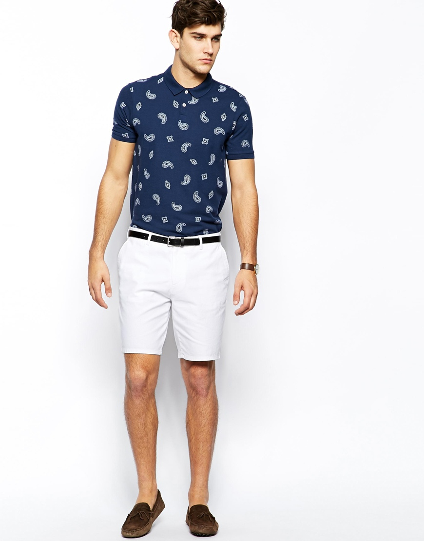 Lyst Asos Slim Fit Shorts In Washed Cotton in White for Men 