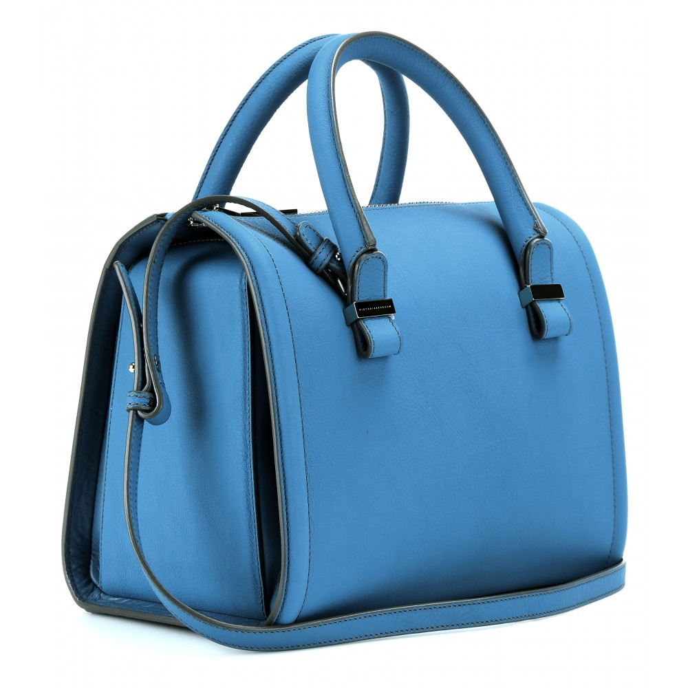 Lyst - Victoria Beckham Seven Leather Bowling Bag in Blue