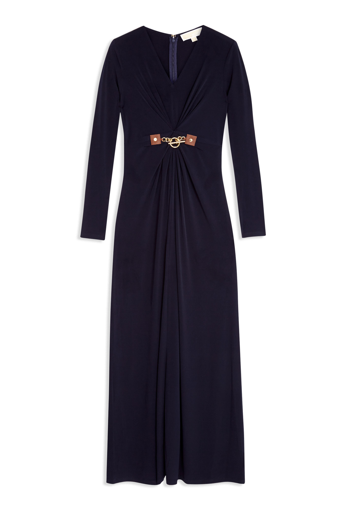 Michael Michael Kors Long Sleeve Pleat Front Maxi Dress in Blue (navy ...