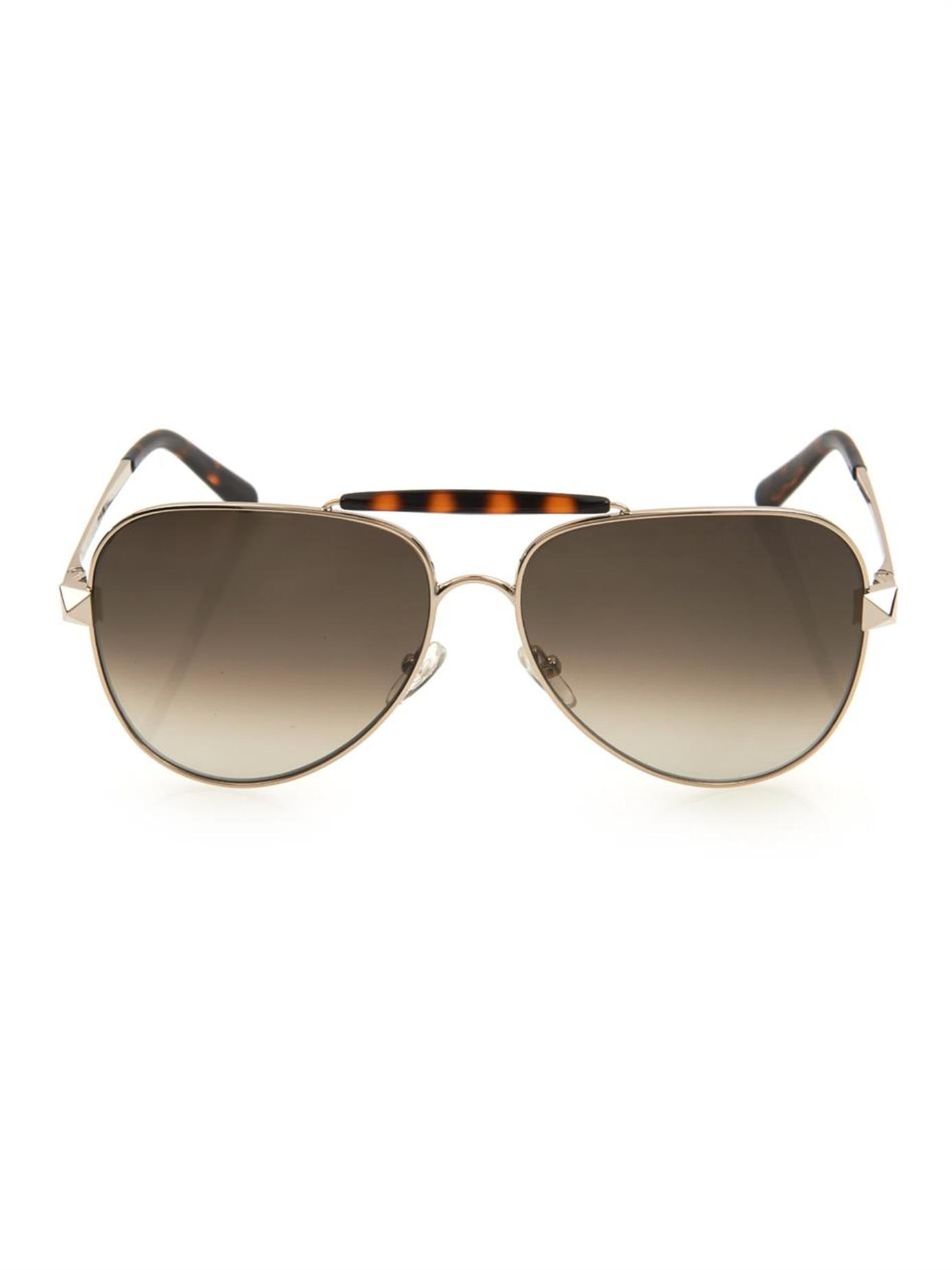 Lyst - Valentino Aviator-Style Sunglasses in Brown for Men