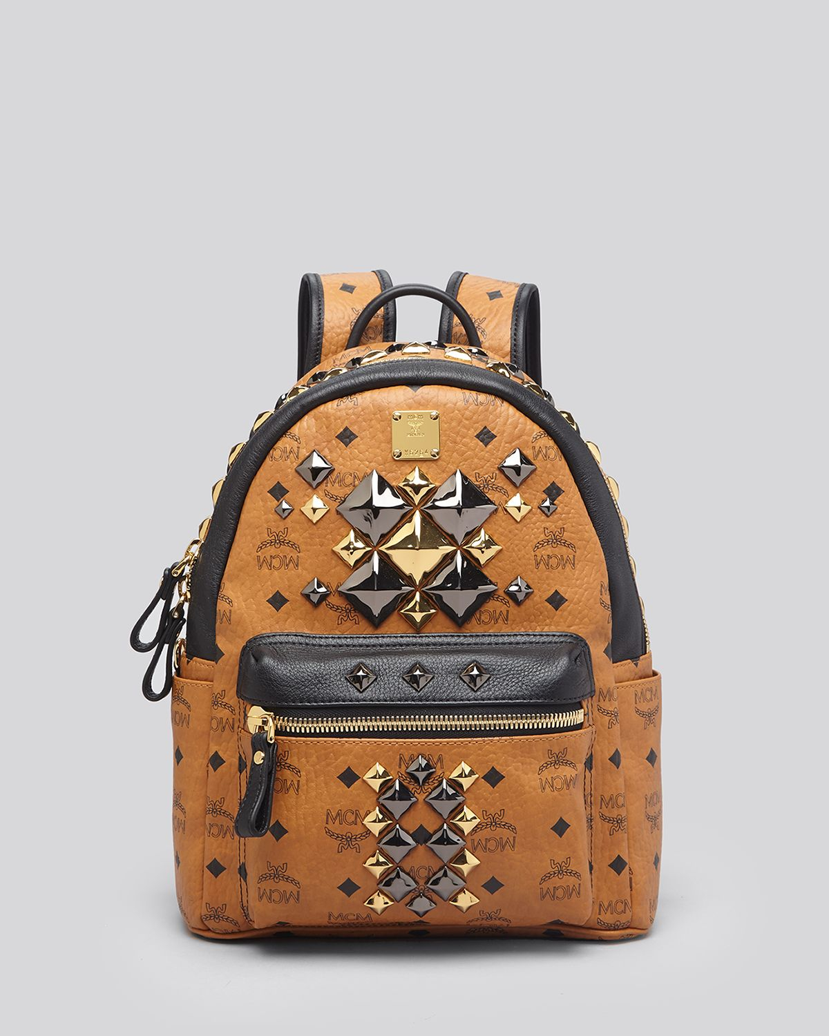 Lyst - Mcm Backpack - Small Stark Brock Colorblock Studded in Brown