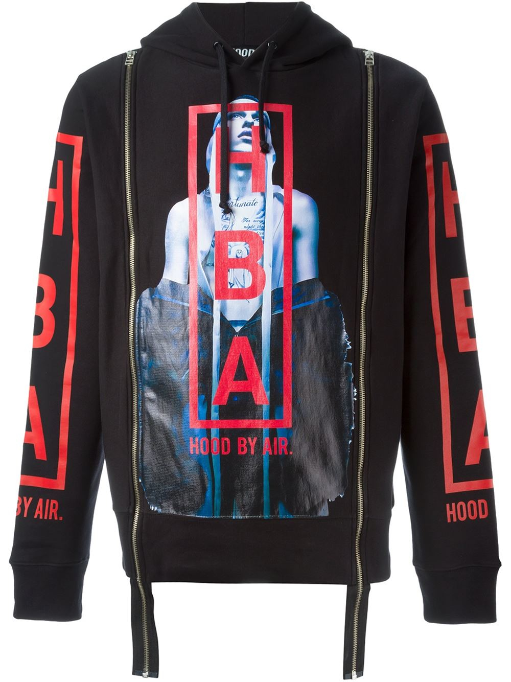 Hood by air 'tryptic' Hoodie in Black for Men | Lyst