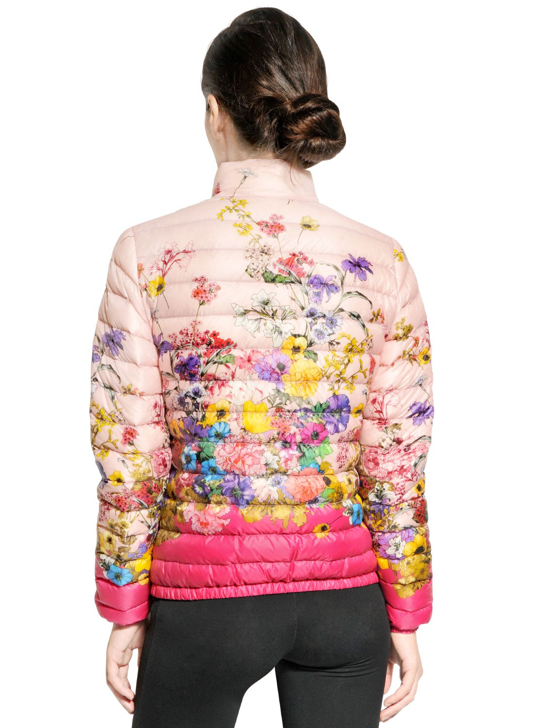 Lyst - Moncler Alisia Nylon Floral Jacket in Pink