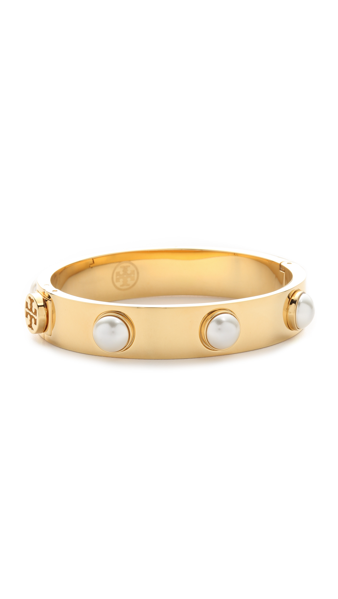 Lyst Tory Burch Imitation Pearl Bracelet Ivory/shiny Gold in Metallic