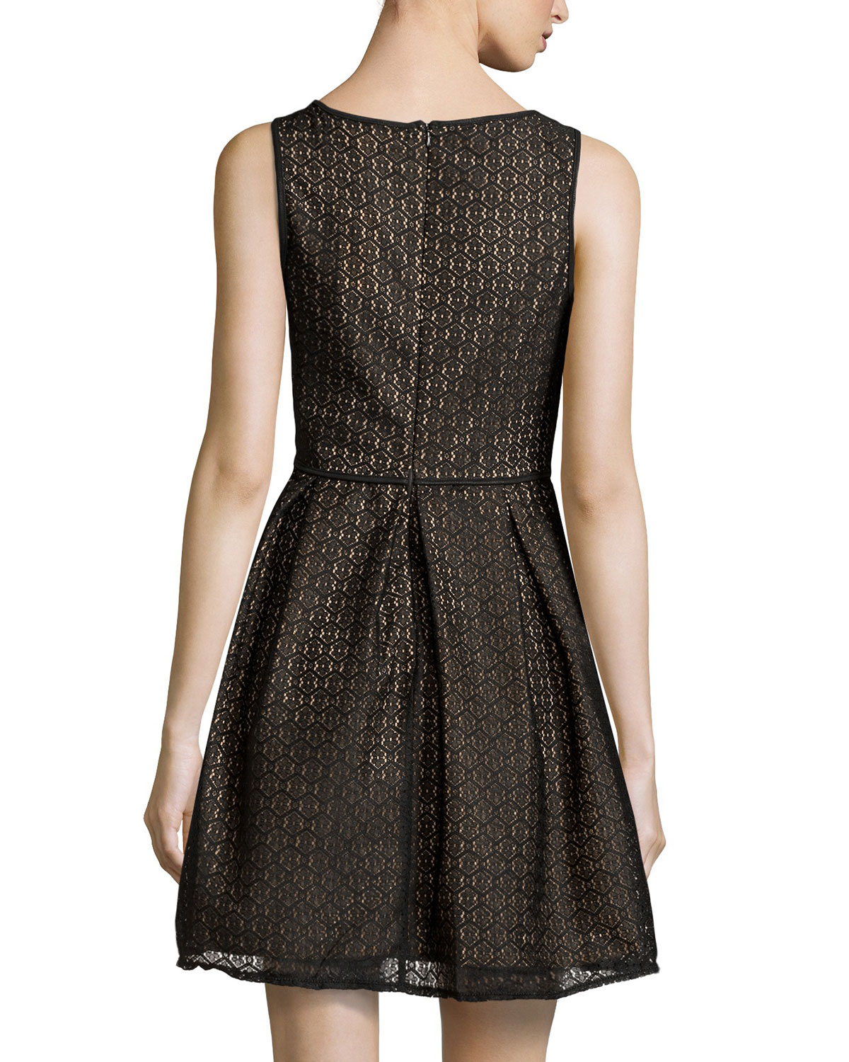 Lyst - Max Studio Floral-Design Lace Sleeveless Dress in Black