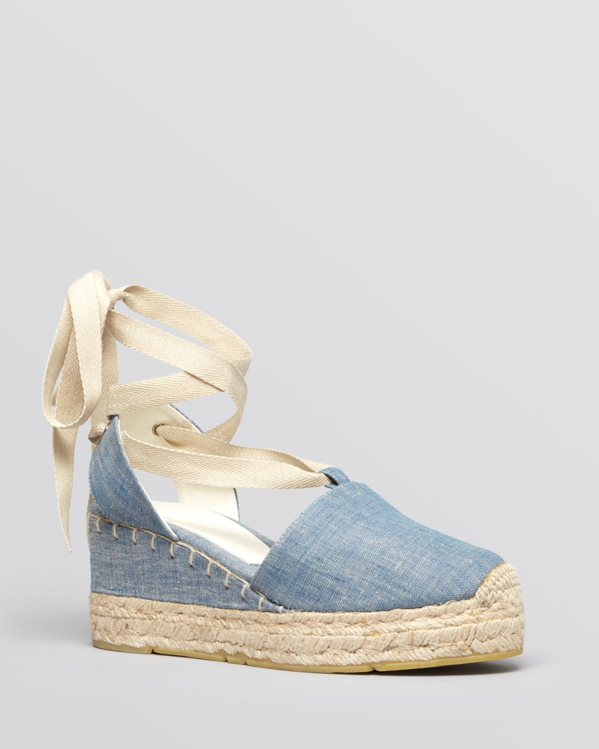 Ralph Lauren Platform Wedge Espadrille Sandals Uma in Blue (Yacht Blue ...