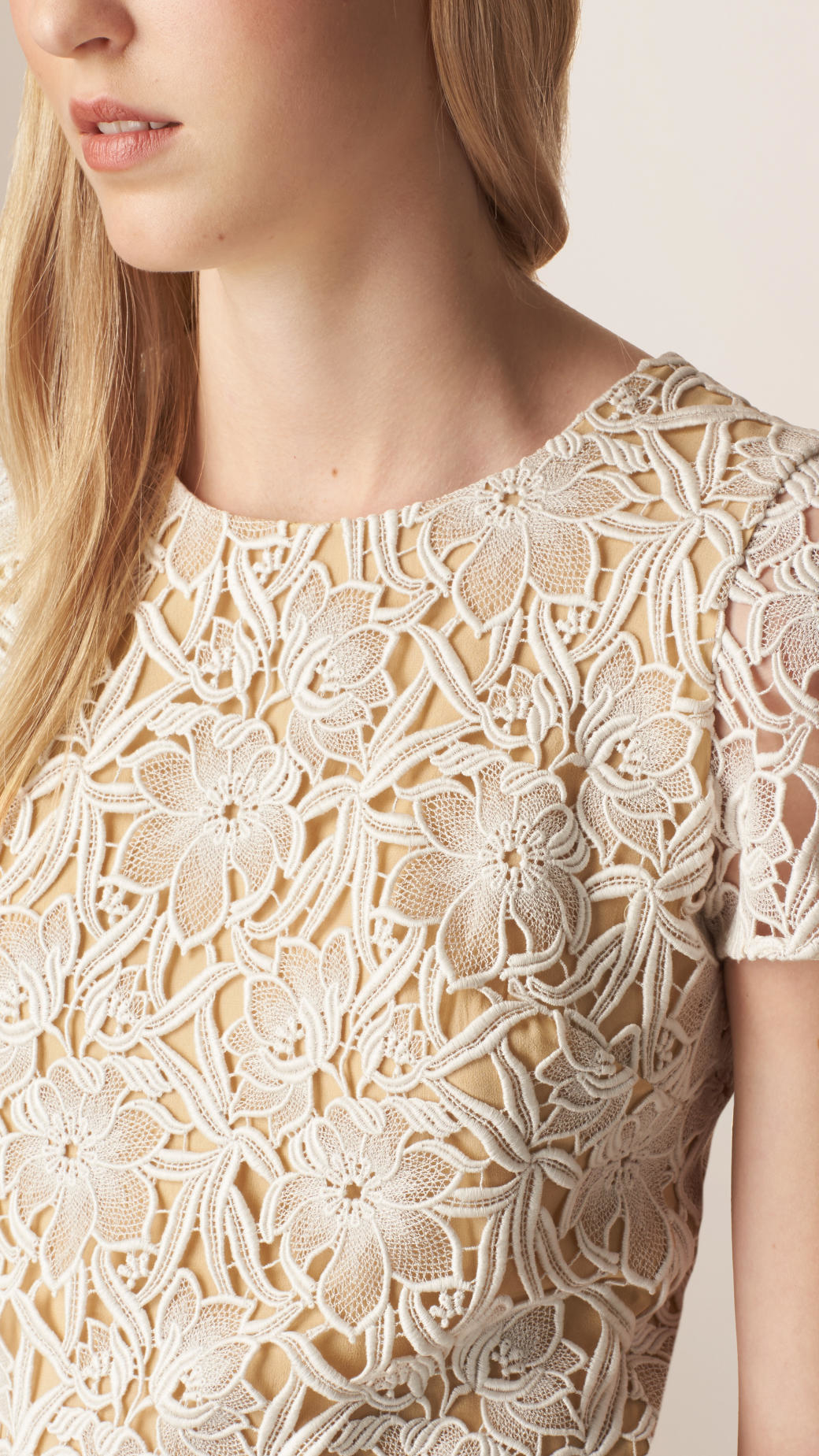 Lyst Burberry Macramé Lace Dress in White