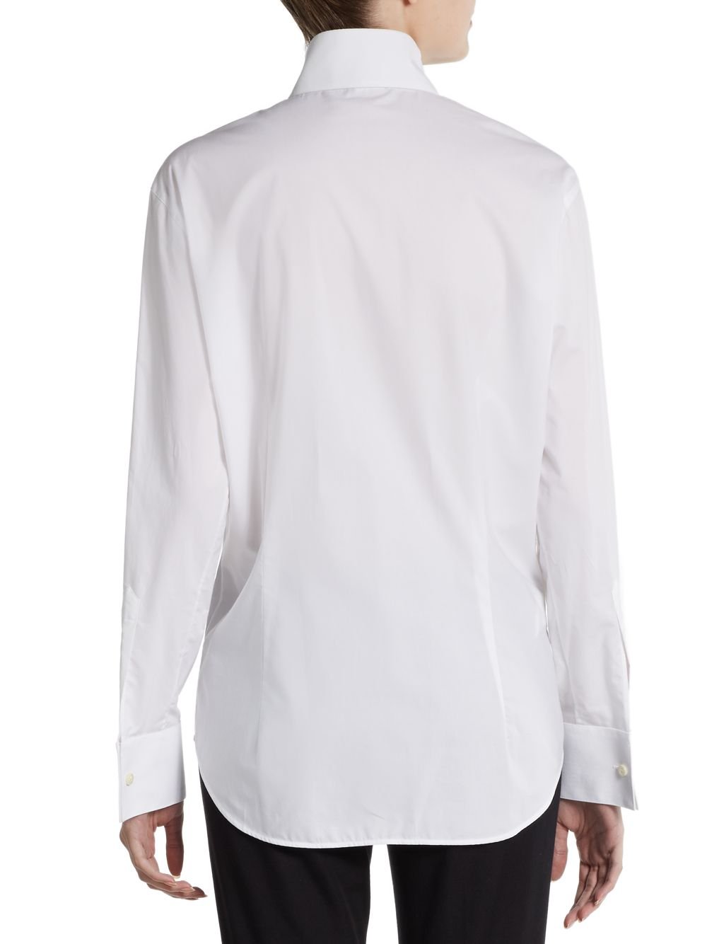 Lyst - Giorgio Armani Wing Collar Cotton Tuxedo Shirt in White