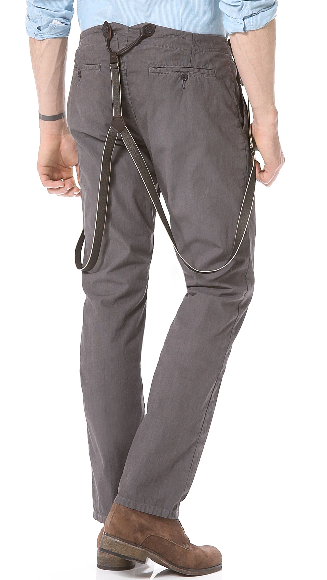 Lyst John Varvatos Slim Suspender Pants in Gray for Men