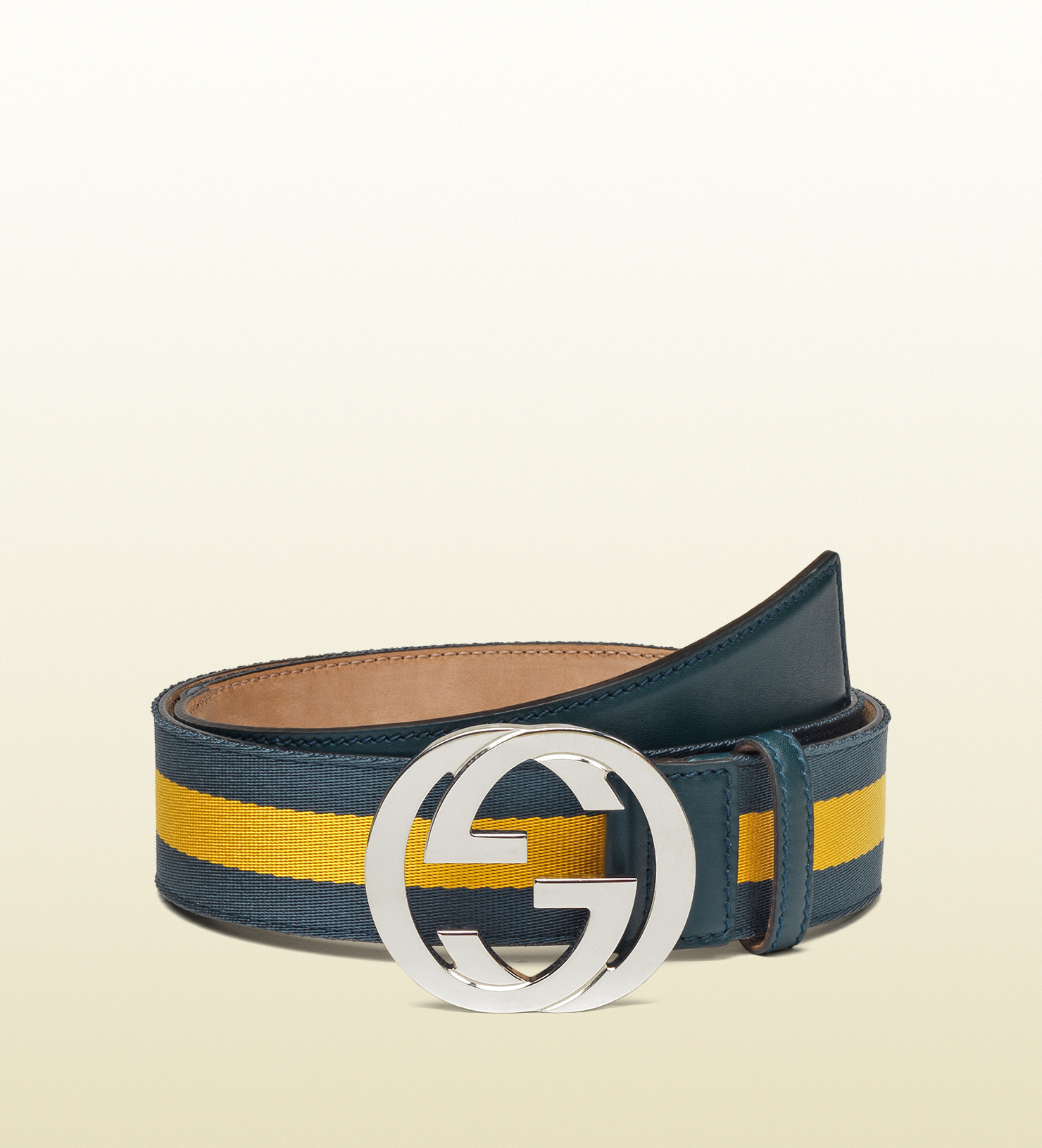 Gucci Belt with Interlocking G Buckle in Blue for Men | Lyst