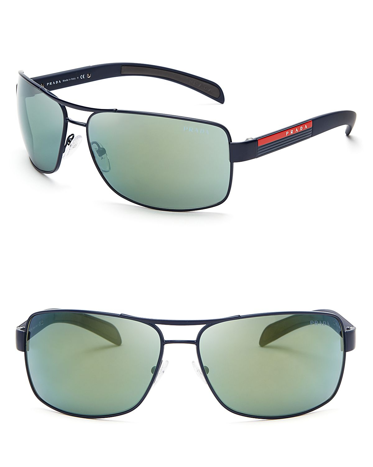 Lyst - Prada Linea Rossa Mirrored Active Aviator Sunglasses in Blue for Men