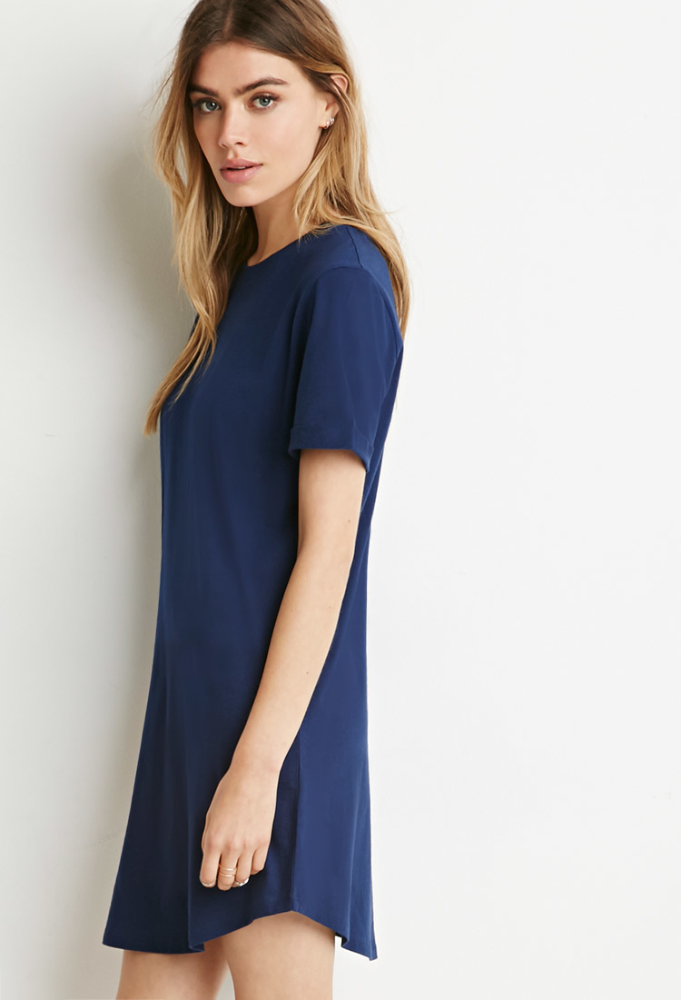 navy blue t shirt dress