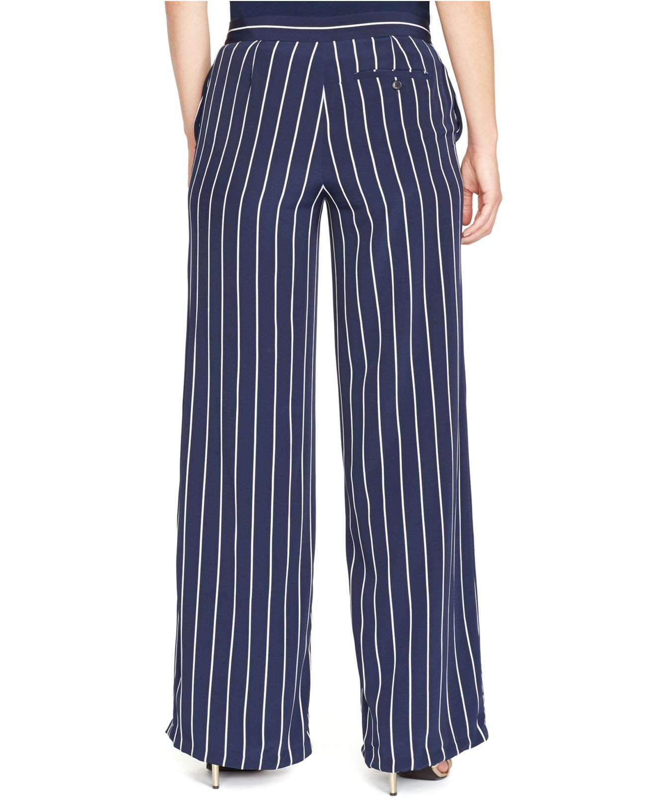 Lyst - Lauren by ralph lauren Plus Size Striped Wide-Leg Pants in Blue