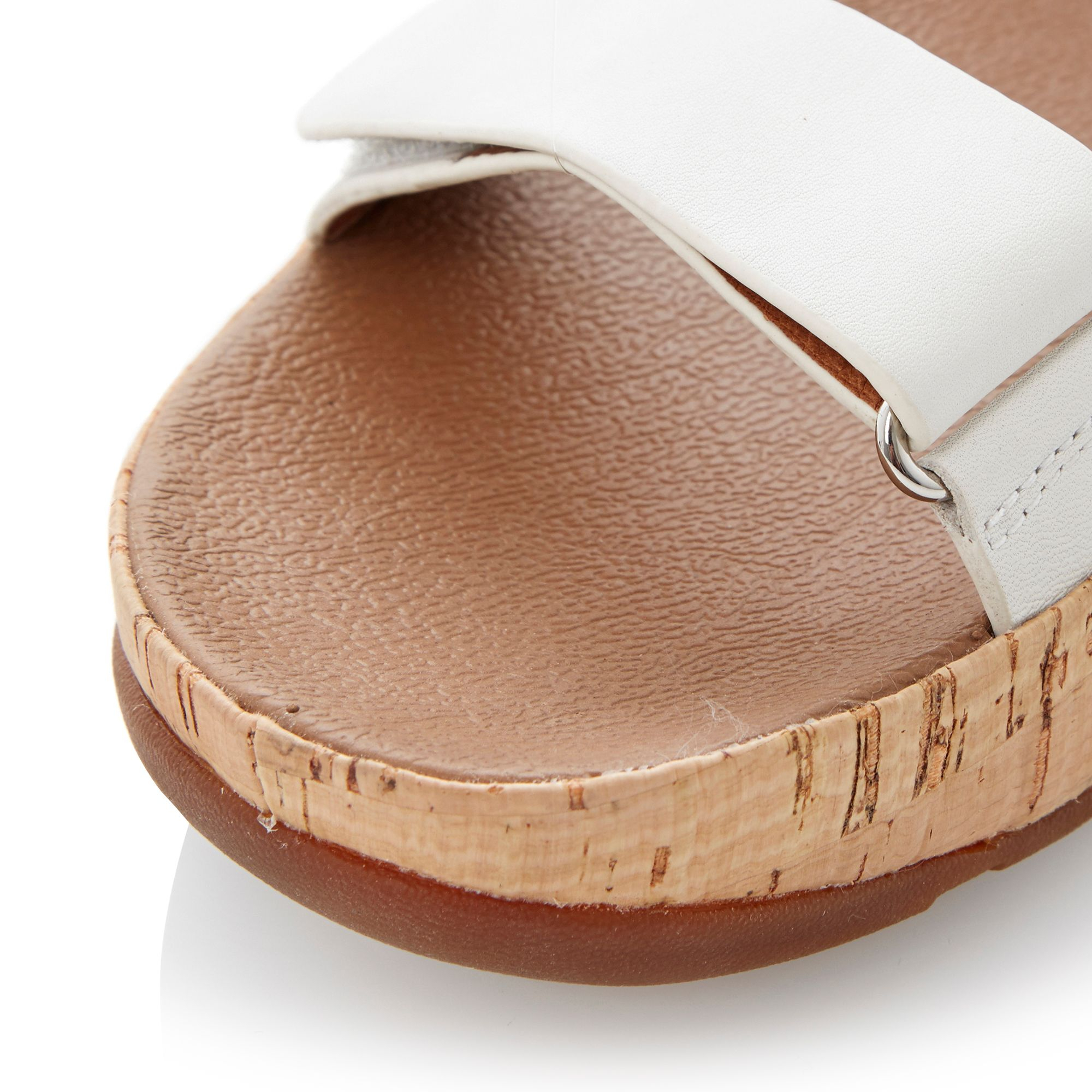 Fitflop Bon Easy Leather Velcro Strap Cork Sandals in White | Lyst