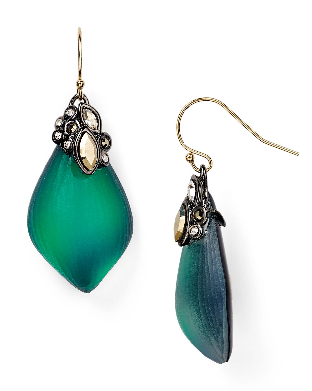 Lyst - Alexis Bittar Crystal Lace Capped Lucite Earrings in Green