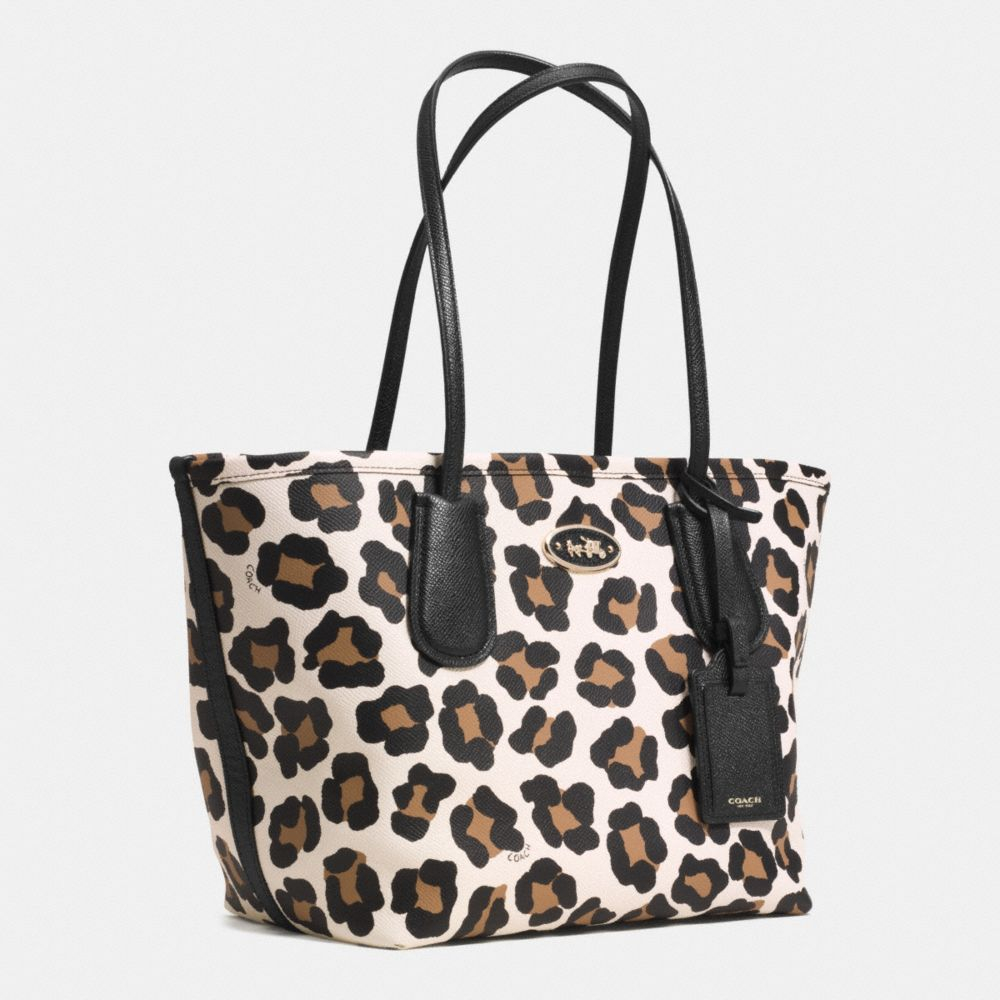 Lyst - Coach Taxi Zip Panther Tote in Natural