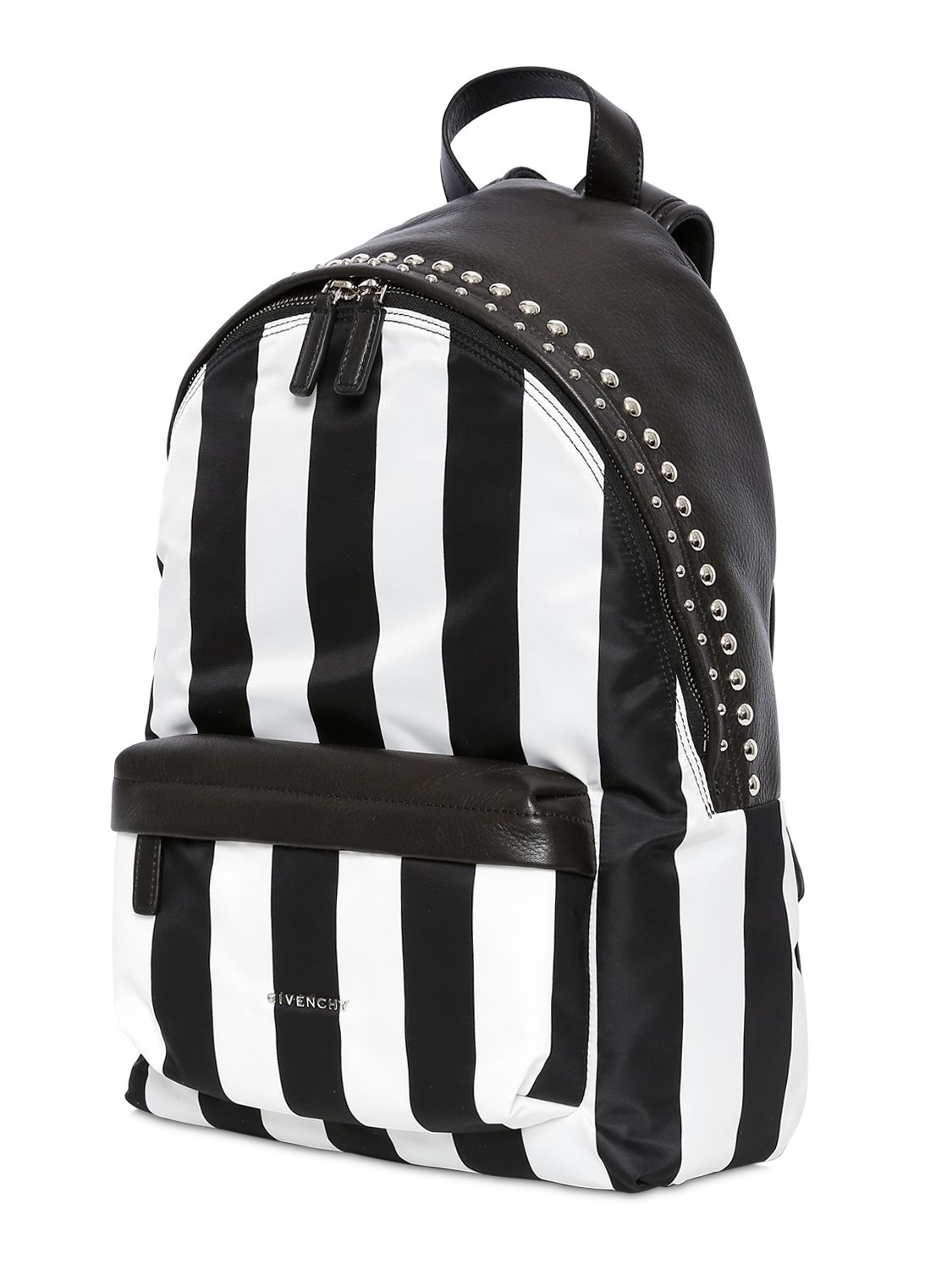 Givenchy Striped Cotton Canvas & Leather Backpack in Black for Men | Lyst