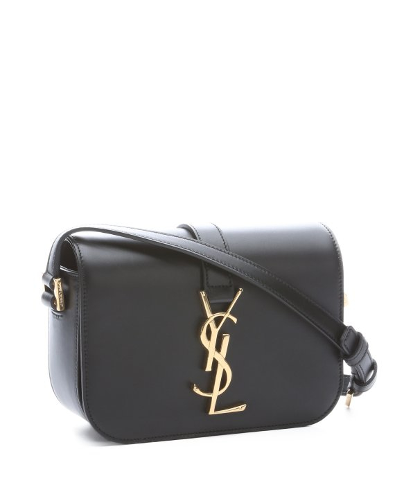 Lyst Saint Lau Black Leather Ysl Logo Mini Crossbody Bag In Gallery