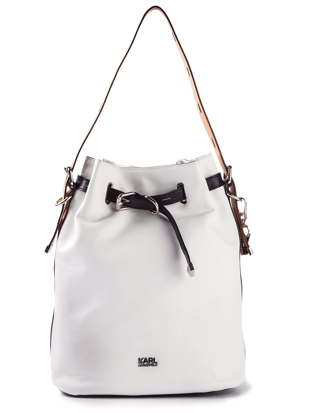 Lyst Karl Lagerfeld Classic Bucket Bag in White