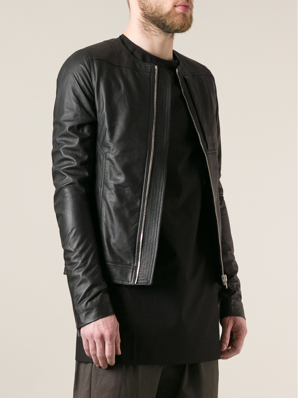 Lyst - Rick Owens Leather Jacket in Black for Men