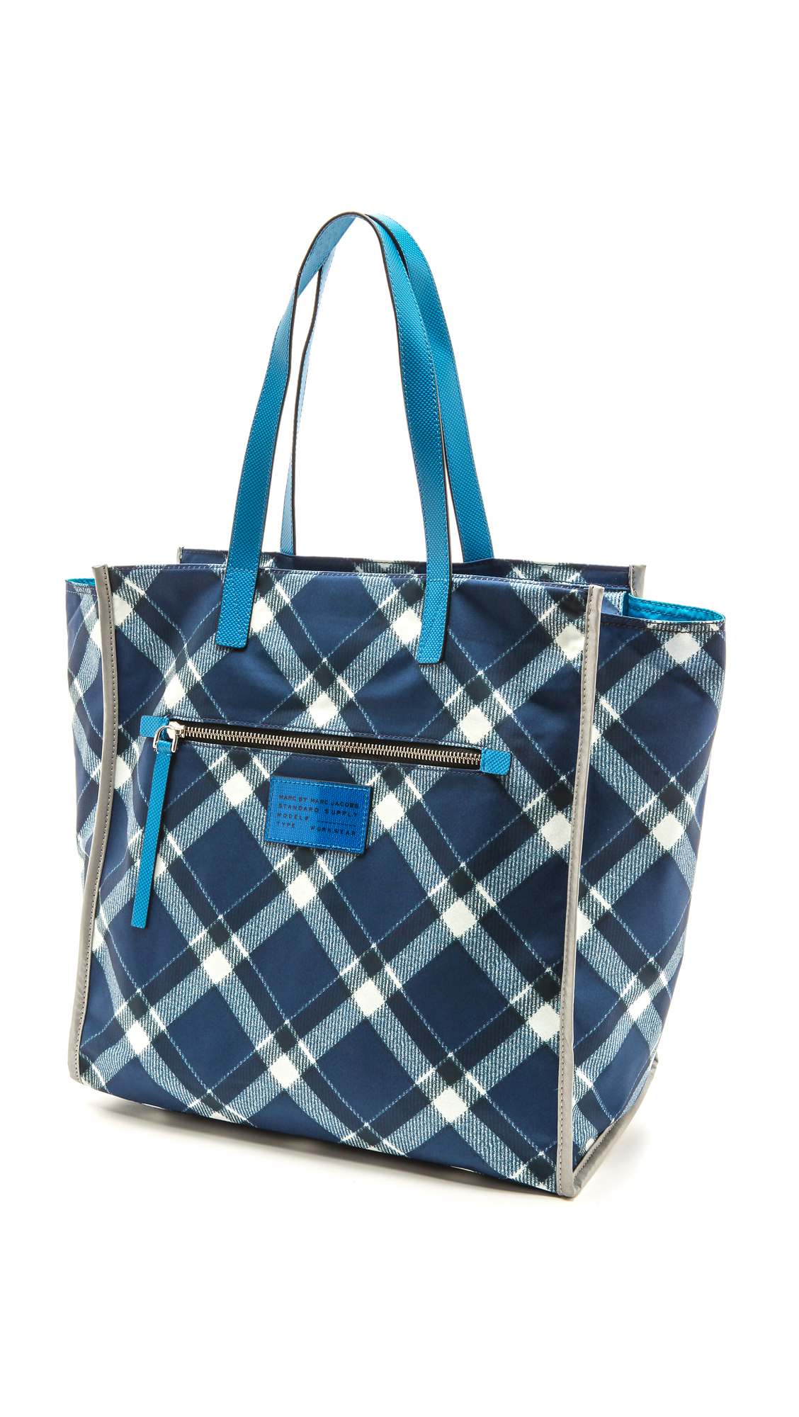 Lyst - Marc By Marc Jacobs Marc It Plaid Nylon Tote Bag in Blue
