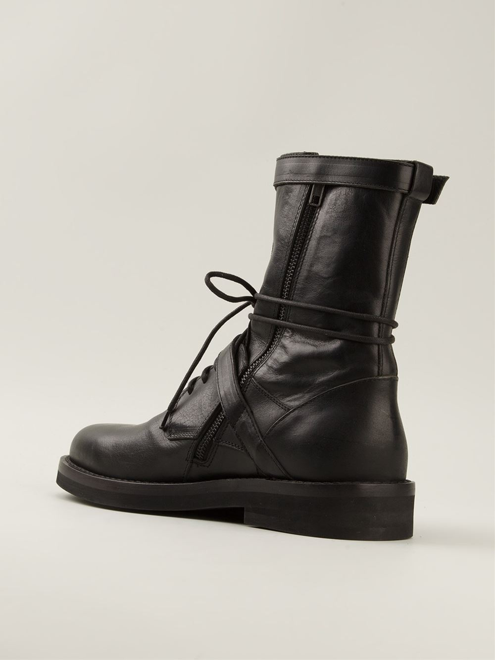Lyst - Ann Demeulemeester Olio Military Boots in Black for Men