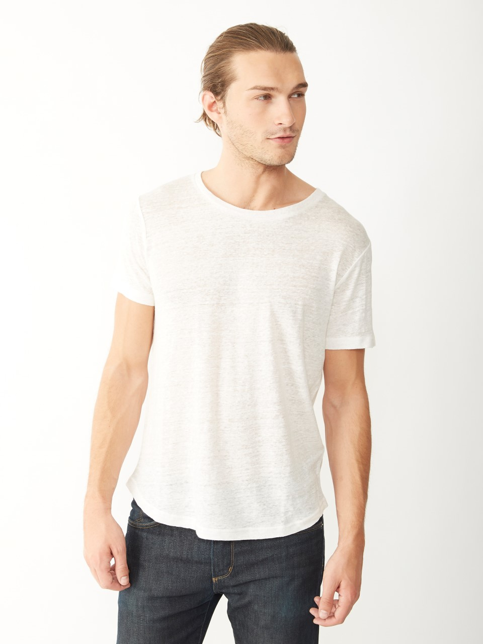 Lyst - Alternative Apparel Wide Neck Linen Tshirt in White for Men