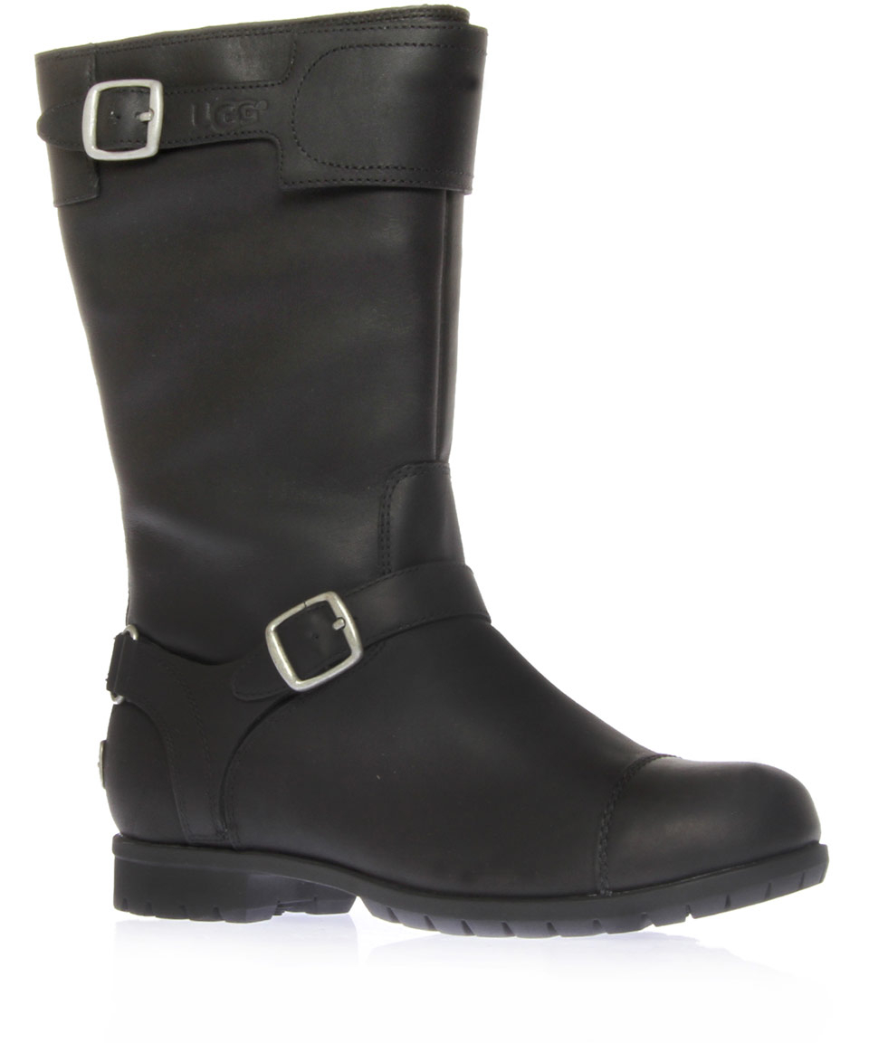 black leather uggs womens