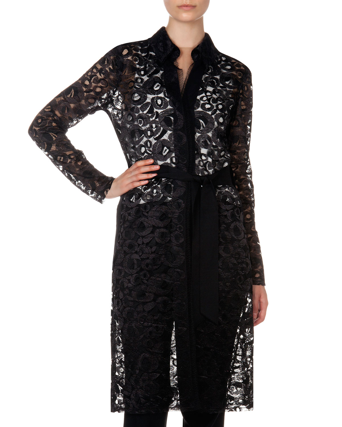 Lyst Lanvin Sheer Lace Jacket in Black