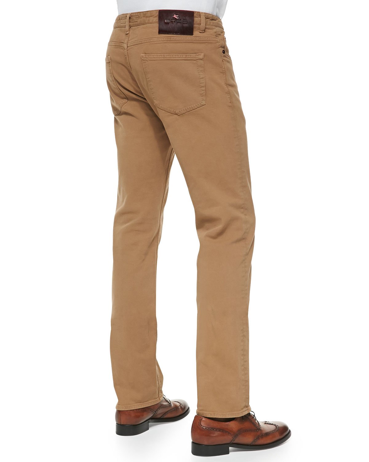 Etro 5-Pocket Twill Pants in Natural for Men | Lyst