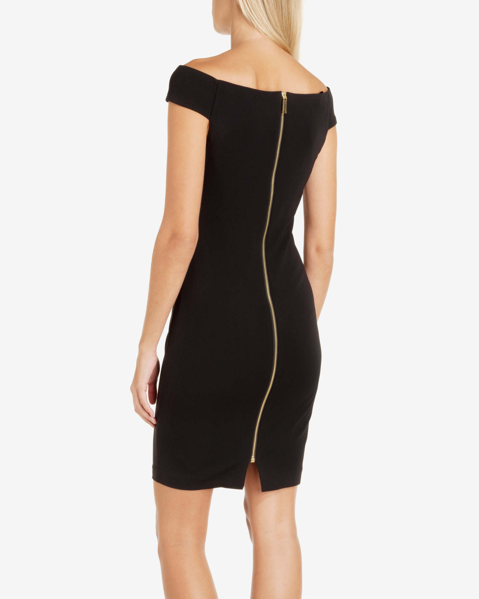 Ted baker Bardot Neckline Bodycon Dress in Black Lyst