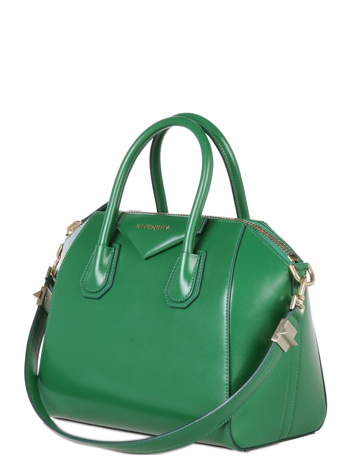 Givenchy Small Antigona Shiny Smooth Leather Bag in Green | Lyst