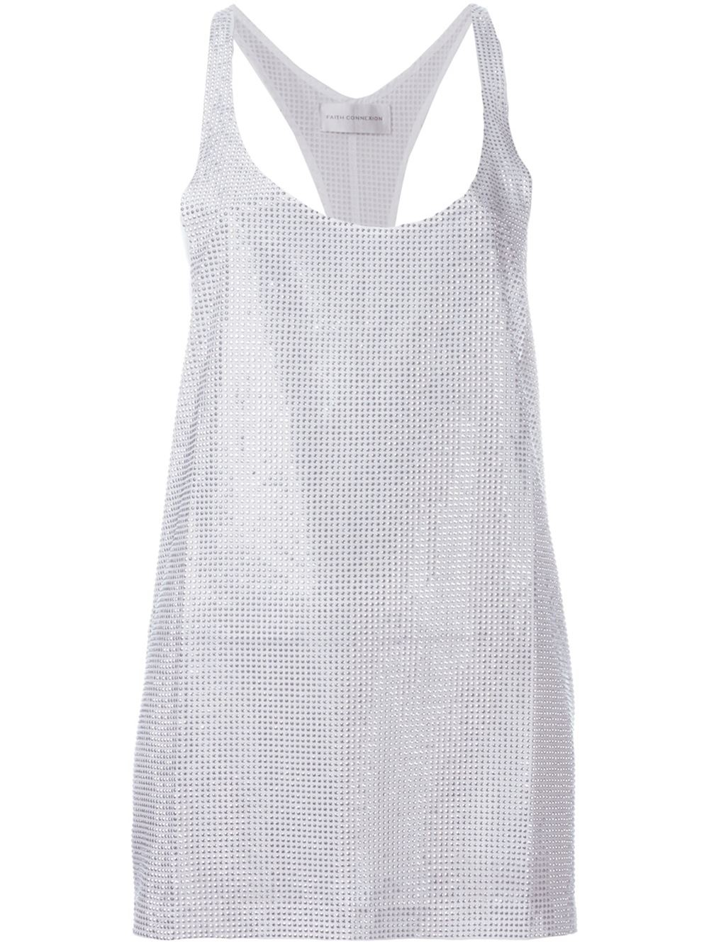 Lyst Faith Connexion Rhinestone Embellished Tank Top in White